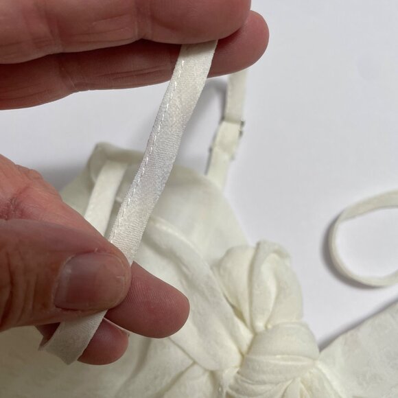 HYFVE Blouse Womens Size S Ivory Pullover Spaghetti Strap Sheer Lined NEW *Read* - Picture 7 of 9